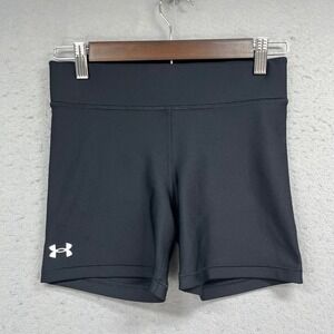 Under Armour Middy Shorts Womens S Black HeatGear Compression Volleyball Gym